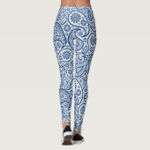 Navy-blauw en wit  paisleypatroon leggings (Achterkant)
