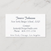 Navy blauw en wit professioneel Visitekaartje (Achterkant)