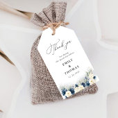 Navy Blauw en Wit Roses Bruiloft Gift Label Cadeaulabel
