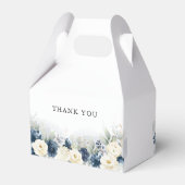 Navy Blauw en Wit Rozen Bruiloft Favor Box Bedankdoosjes (Achterkant)