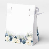 Navy Blauw en Wit Rozen Bruiloft Favor Box Bedankdoosjes (Achterkant)