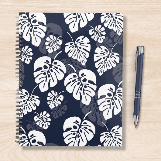 Navy Blauw en Wit Tropisch Blauw | Bloemen Planner