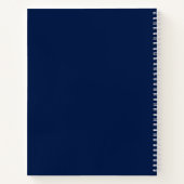 Navy blauw en wit vet gepersonaliseerd notitieboek (Achterkant)