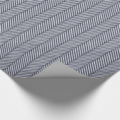 Navy Blauw en wit visgraat Cadeaupapier (Hoek)