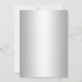 Navy Blauw en Zilver kant bruiloft Kaart (Achterkant)