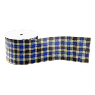 Navy Blauw en Zwart Tartan Plaid Lint