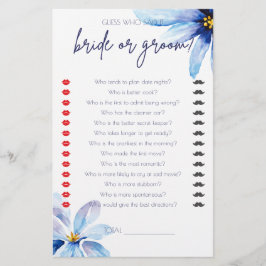 Navy blauw Flower Minimalistisch Vrijgezellenfeest