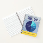 Navy blauw geel speelse taartgrafiek Vaderdag Notitieboek (Binnen)