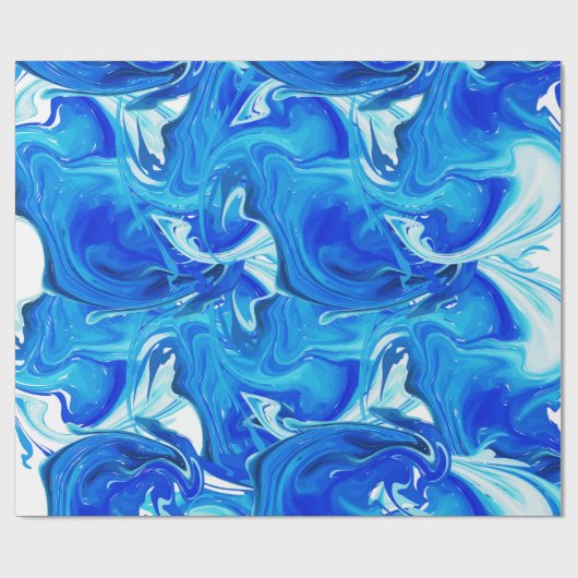 Navy blauw gemarmerde textuur, rijke ebru techniek cadeaupapier (Vlak)