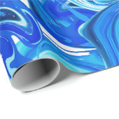 Navy blauw gemarmerde textuur, rijke ebru techniek cadeaupapier (Rol Hoek)