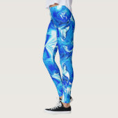 Navy blauw gemarmerde textuur, rijke ebru techniek leggings (Links)