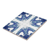 Navy blauw geometrisch ontwerp tegeltje (Zijkant)