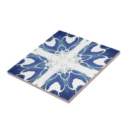 Navy blauw geometrisch ontwerp tegeltje (Zijkant)