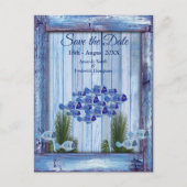 Navy - Blauw Getextureerde onderwater vis Save the Aankondigingskaart (Voorkant)