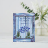 Navy - Blauw Getextureerde onderwater vis Save the Aankondigingskaart (Staand voorkant)