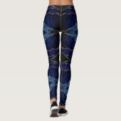 Navy Blauw Glitter Edelsteen Marmer Leggings (Achterkant)