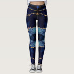 Navy Blauw Glitter Marmer Edelsteen Leggings<br><div class="desc">Leggings met Agaat Navy Blue Gold Edelsteen Marble Geode Glitter Sparkle Gepersonaliseerde Verjaardag - Jubileum of Trouwgeschenk / Leveranciers - of Voeg uw letter / naam - Tekst - Maak uw speciale geschenk - Formaat wijzigen en verplaatsen of verwijderen en voeg tekst / onderdelen toe met aanpassingstool. Ontwerp door MIGNED....</div>