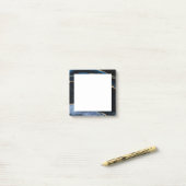 Navy Blauw Glitter Marmer ingelijst Post it Notes (Op bureau)