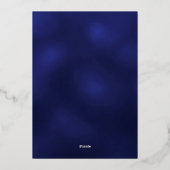 Navy blauw goud 50e fantastische verjaardag folie uitnodiging (Achterkant)