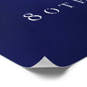 Navy blauw goud 80e foto verjaardagsfeestje welkom poster (Hoek)