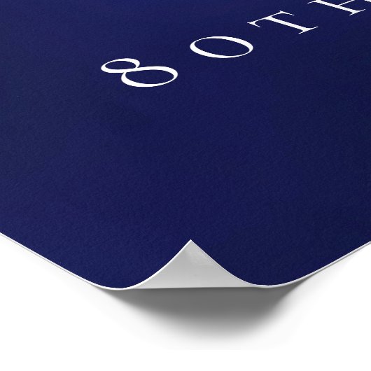 Navy blauw goud 80e foto verjaardagsfeestje welkom poster (Hoek)