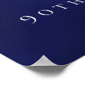 Navy blauw goud 90e foto verjaardagsfeestje welkom poster (Hoek)