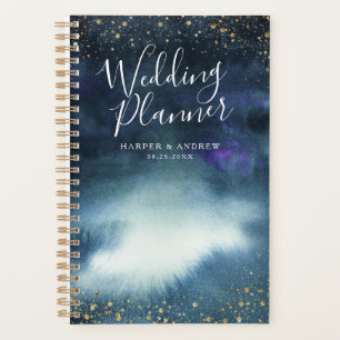 Navy Blauw Goud Aangepaste Bruiloft Planner