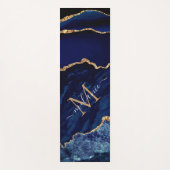 Navy Blauw Goud Aangepaste Naam Letter Yoga Mat (Voorkant)