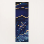 Navy Blauw Goud Aangepaste Naam Letter Yoga Mat (Achterkant)