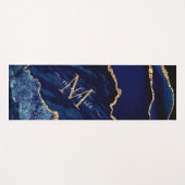 Navy Blauw Goud Aangepaste Naam Letter Yoga Mat (Voorkant (horizontaal))