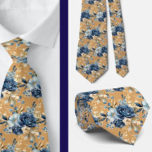Navy Blauw Goud Bloemen Waterverf Bloemen Trouwen