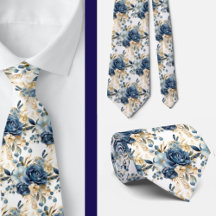 Navy Blauw Goud Bloemen Waterverf Bloemen Trouwen