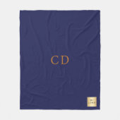 Navy blauw goud corporate logo bedrijf monogram fleece deken (Voorkant)