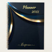 Navy blauw goud curve planner voor mannen (Voorkant)