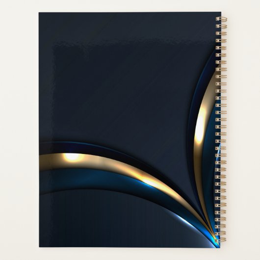 Navy blauw goud curve planner voor mannen (Achterkant)