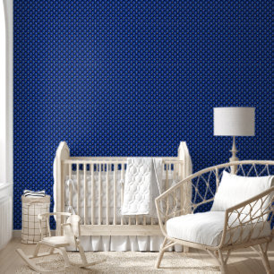 Navy Blauw Goud Diamant Getuft Behang