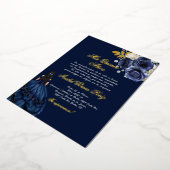 Navy blauw goud folie quinceañera folie uitnodiging (Gedraaid)