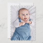 Navy Blauw & Goud Foto Waterverf Doop Kaart (Achterkant)