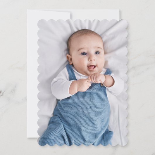 Navy Blauw & Goud Foto Waterverf Doop Kaart (Achterkant)