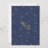 Navy blauw goud glitter confetti Save the Date Kaart (Achterkant)