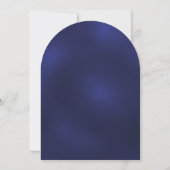 Navy blauw goud glitter trouwboog kaart (Achterkant)