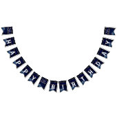 Navy Blauw Goud Glitter Verjaardag Bunting Vlaggen Vlaggetjes (Alle)