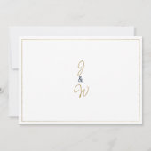 Navy blauw goud  kalligrafie Dank u Kaart (Achterkant)