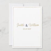Navy blauw goud  kalligrafie RSVP Kaart (Achterkant)