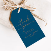Navy Blauw Goud Klassieke Bruiloft Dank u Cadeaulabel