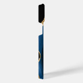 Navy Blauw Goud Marmer Aangepaste Jouw naam iPhone iPhone Hoesje (Rechterkant)