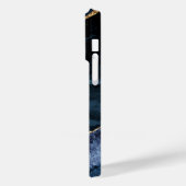 Navy Blauw Goud Marmer Aangepaste Naam iPhone Case (Achterkant / Links)