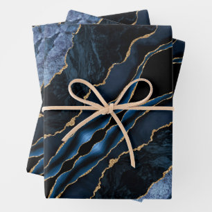 Navy Blauw Goud Marmer Cadeau Wrapping Papier Blad Inpakpapier Vel