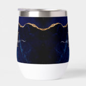 Navy Blauw Goud Marmer Custom Naam en Letter (Rechts)