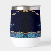 Navy Blauw Goud Marmer Custom Naam en Letter (Links)